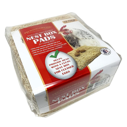 Nest Box Pads for Chicken Nesting Boxes - 13 x 13 Pads Made in USA from Sustainably Sourced Aspen Excelsior (10 Pack)
