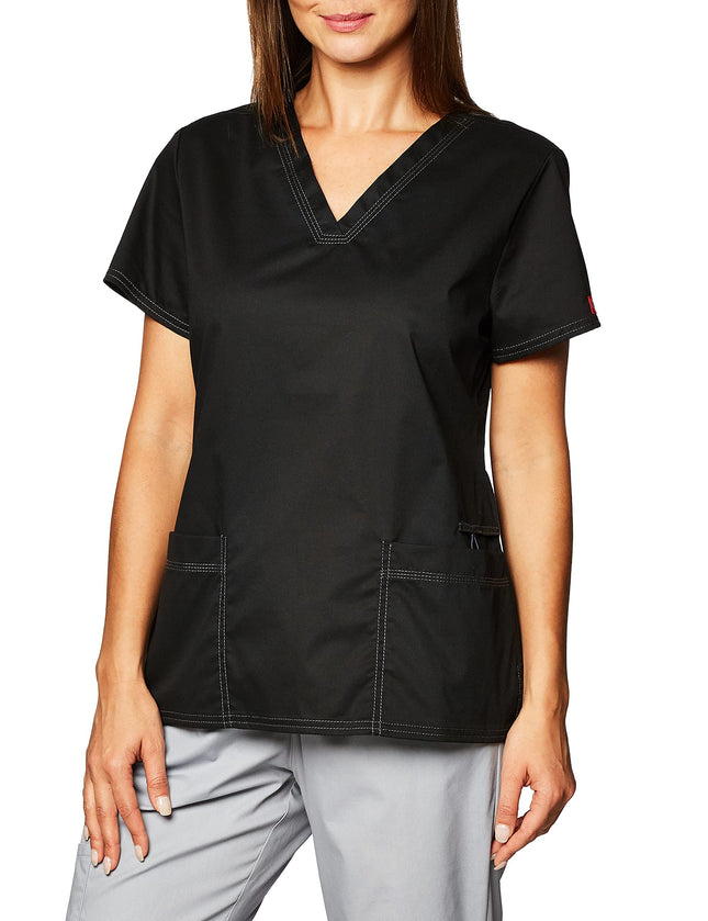 Dickies Gen Flex Women Scrubs Top V-Neck DK800, Bl
