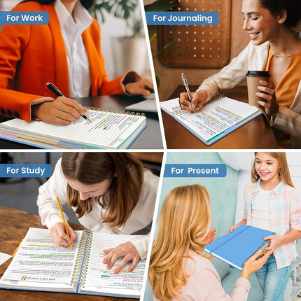 Taja Spiral Notebooks for Work 5 Subject Notebook with Removable Dividers
