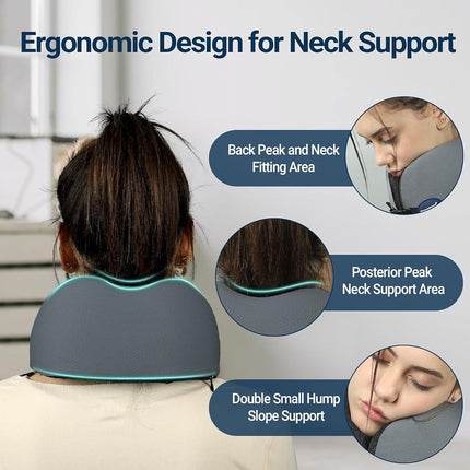 Season Guard Travel Car Airplane Neck Pillow - Memory Foam Head Rest Support Traveling Essentials - Sleeping Neck Cushion Pillows for Adult Kids - Long Flight Air Accessories Gift for Women, A01 Deep
