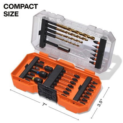 Klein Tools 33811 Drill and Driver Bit Set 32-Piece, Impact Driver Set, Titanium Coated Drill Bits, Precision Machined, MODbox Compatible Storage Case, Professional Tool Kit