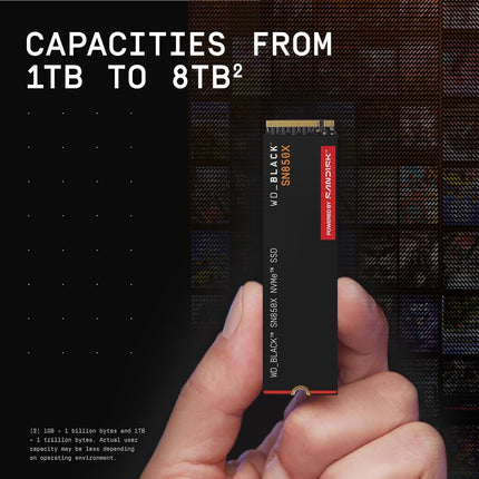 WD_BLACK SN850X NVMe SSD 4TB (Up to 7,300 MB/s read speed, Up to 6,600 MB/s write speed, M.2 2280, PCIe Gen4, Gaming Storage Expansion, High Performance Internal solid state drive) POWERED BY SANDISK