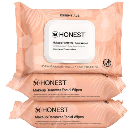 Makeup Removal Wipes 3 Pack Grape Seed Olive Oil Paraben Free Synthetic Fragrance Free Dermatologically Tested Cruelty Free 30 Pack