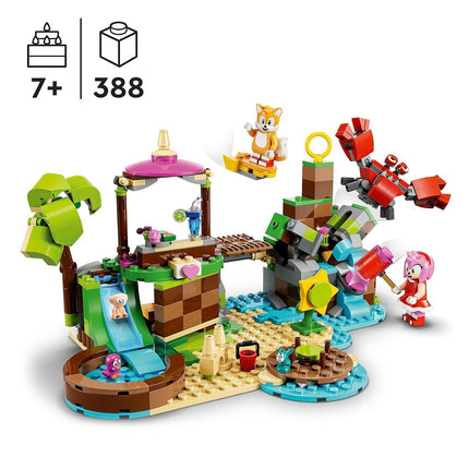 LEGO Sonic the Hedgehog Amy's Animal Rescue Island Playset, Buildable Toy with 6 Characters including Amy & Tails Figures, Gifts for Kids, Boys & Girls 7 Plus Years Old 76992
