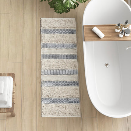 INK+IVY Bath Rug Hand-Woven Texture Shaggy Striped