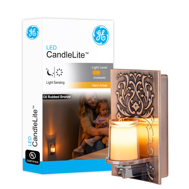 GE LED CandleLite Night Light, Plug-in, Dusk-to-Da