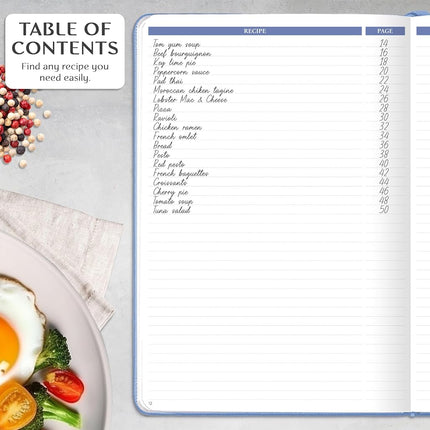 Legend Recipe Book, Blank Food Cook Journal, 18x25.5cm, Periwinkle