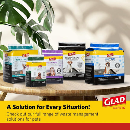 Glad for Pets Dual Action Freshness Activated Carbon Puppy Training Pads with Fragrance Release, Scented Pee Pads, Ultra Absorbent, Odor Control