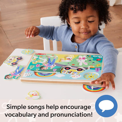 Melissa & Doug® Ms. Rachel™ Wooden Song Peg Puzzle, 6-Piece with Full Songs, Toddler Toys for Boys and Girls Ages 2-5+ Years - FSC-Certified