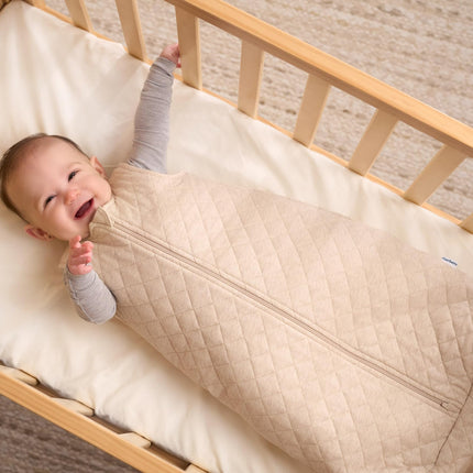 Gerber Unisex Baby Quilted Wearable Blanket, Oatmeal Heather, 6-12 Months