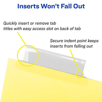 Avery 8-Tab Binder Dividers, Insertable Clear Big Tabs, 24 Sets, 2 Packs (11115)