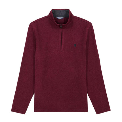 Izod Men's Thermosoft Quarter Zip Sweater Fleece Pullover, Velvet Maroon Red, XX-Large