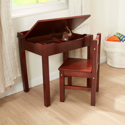 Mesa y silla elevables Melissa & Doug para niños (muebles infantiles, expreso, marrón, 2 piezas, 40,9 cm de alto x 60 cm de ancho x 58,9 cm de largo, gran regalo para niñas y niños, ideal para niños de 3, 4, 5, 6, 7 y 8 años)
