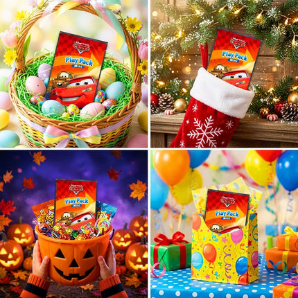 Disney Cars Mini Party Favors Set for Kids - Bundle with 24 Mini Cars Grab n Go Play Packs with Coloring Pages, Stickers and More | Disney Cars Birthday Party Supplies