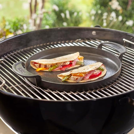 Weber Cast Iron Griddle for Gourmet BBQ System - Even Heat Distribution, Optimal for Fish, Vegetables and Pan-Fried Dishes – Black (7421)