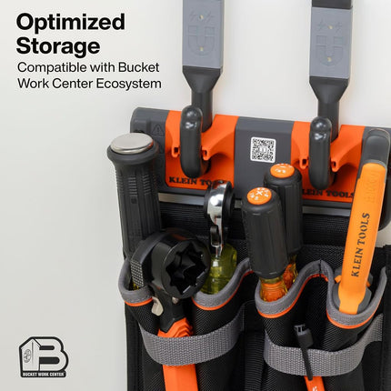 KLEIN TOOLS BC311M Magnetic 2-Inch S-Hook for Lineman Bucket, Bucket Work Center Compatible Hook with Impact-Resistant Nylon, Personalized Organization for Aerial Utility Workers, Tool-Free Setup