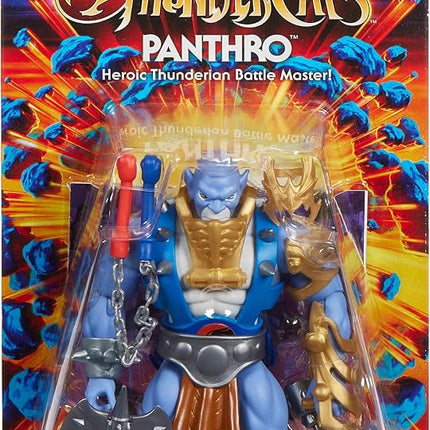 Masters of the Universe Origins & ThunderCats 5.5 Inch Posable Action Figure Panthro, 1980s Crossover Toy, Removable Armor, Mace & Axe & Mini-Comic, JFW97