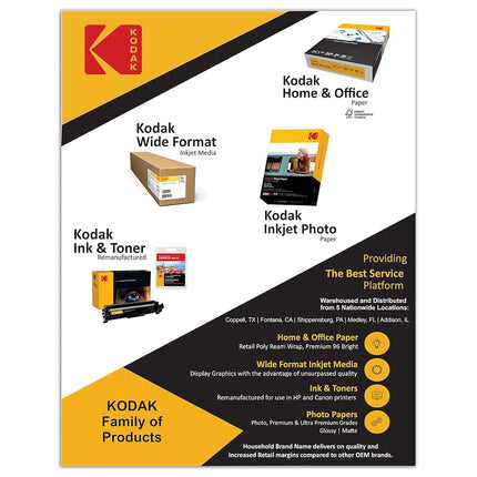 Kodak photo paper 4 x 6 glossy, 100 count 66 lb - 240 g/m (41175-9891181)