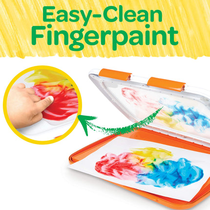 Crayola Washable Finger Paint Station, Less Mess Finger Paints for Toddlers, Kids Gifts for Holiday