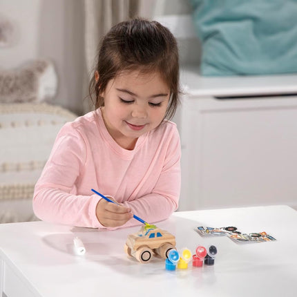 Melissa & Doug Created by Me! Paint & Decorate Your Own Wooden Vehicles Craft Kit for Kids 2 Pack � Monster Truck, Train