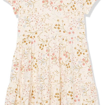 The Children's Place Girls' Floral Tiered Dress, White Daisy, XX-Large