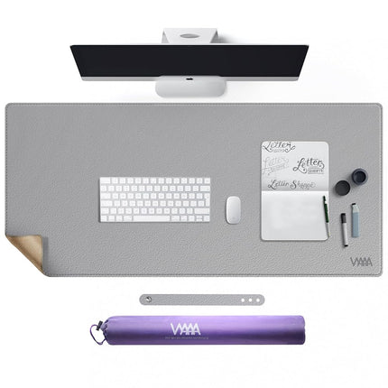 Vyaaa Cork & Leather Desk Mat, 43.3“ x 19.7” Dual 