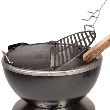Cuisinart CHA-830 Cleanburn Fire Pit Griddle & Grill 2-in-1 Cooking Top, Pre-Seasoned Cast Iron