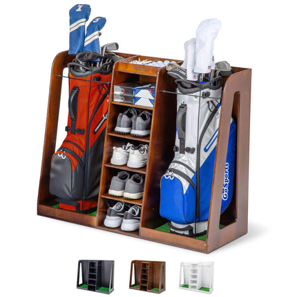 GoSports Premium Wooden Golf Bag Organizer and Sto