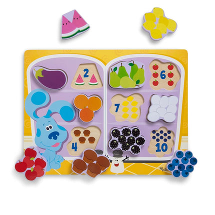Melissa & Doug Blue's Clues & You! Wooden Chunky Puzzle - Fridge Food, Multicolor, 33024