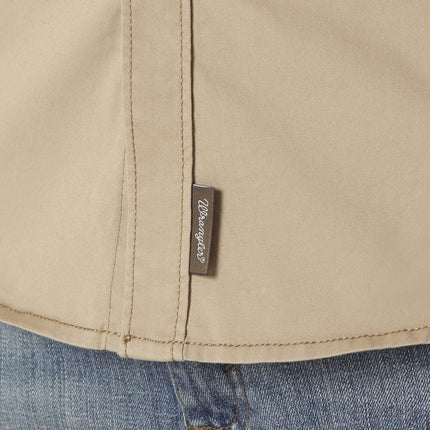 Wrangler Men's Retro Two Pocket Long Sleeve Snap Shirt Button, Tan, 3X-Tall