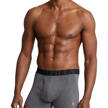 POLO RALPH LAUREN Men's Stretch Classic Fit Boxer Briefs, Trunks & Long Leg Boxer Briefs Available, 3 Pack, Andover/Charcoal/Polo Black, XL