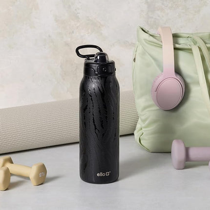 Ello Pop & Fill 22 fl oz Stainless Steel Water Bottle with Quick Fill Technology, Double-Walled & Vacuum Insulation, Leakproof Sealing Lid, Straw & Spout