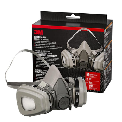 3M Performance Paint Project Respirator OV/P95, Designed For Professionals, Reusable Respirator, Medium, 1-Pack