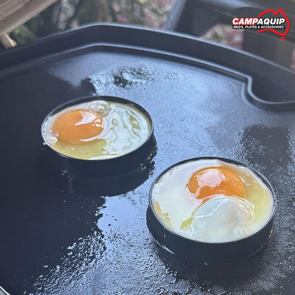 CAMPAQUIP Cast Iron Half Griddle Plate | Fits Weber Family Q Series | Q300 | Q320 | Q3000 | Q3100 | Q3200 | Q3600 | Matt Porcelain Enamel | Flat BBQ Pan | NOT for N Series