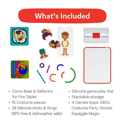 Osmo - Little Genius Starter Kit for Fire Tablet - 4 Educational Learning Games - Preschool Ages - Problem Solving, & Creativity - STEM Toy (Osmo Fire Tablet Base Included - Amazon Exclusive)