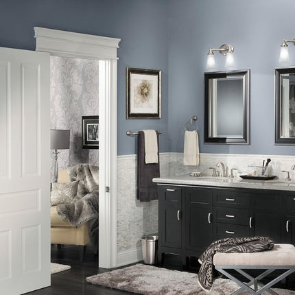 Moen Eva Brushed Nickel Single Post Open Hand Towel Ring, Towel Holder for Bathroom, YB2886BN