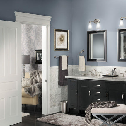 Moen Eva Brushed Nickel Single Post Open Hand Towel Ring, Towel Holder for Bathroom, YB2886BN