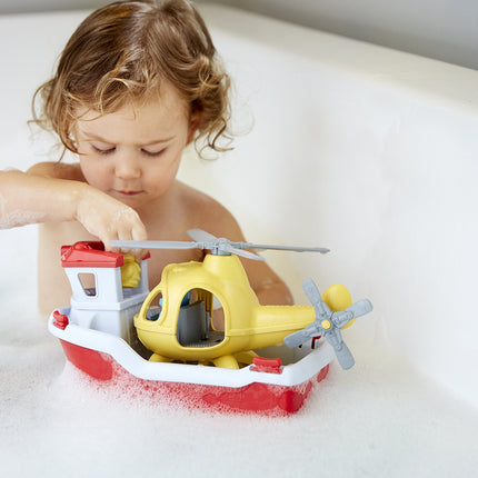 Green Toys Rescue Boat with Helicopter