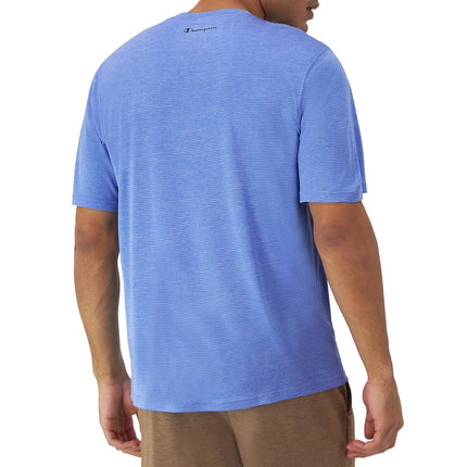 Champion, Novelty Sport, Wicking, Anti-Odor Lightweight Men's T-Shirt, Plaster Blue Heather C Logo, S