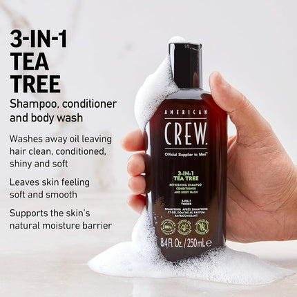 American Crew 3-In-1 Tea Tree Body Cleanser, 8.4 Ounce