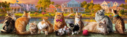 Buffalo Games - Panoramic Series - Cats - 750 Piece Jigsaw Puzzle for Adults - Challenging Puzzle Perfect for Game Nights - Finished Size is 38.25 x 11.25