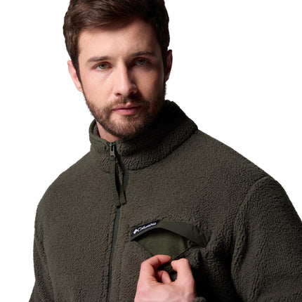 Columbia Men's Rugged Ridge High Pile Full Zip, Full Zip Fleece Jacket, Greenscape, Small