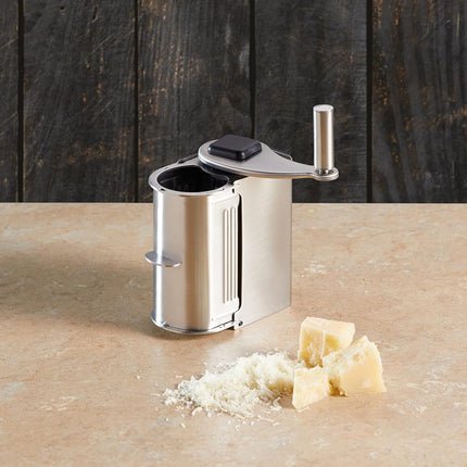 KitchenCraft World of Flavours Rotary Action Parmesan Cheese Grater, Stainless Steel