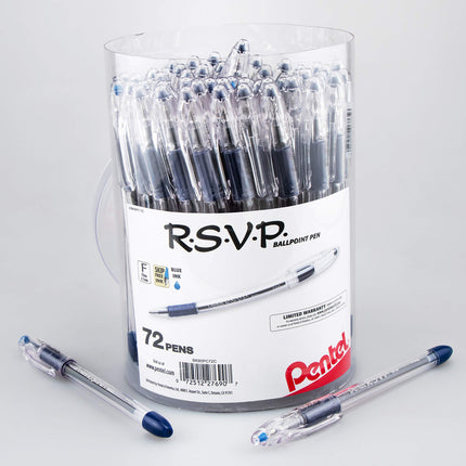 Pentel RSVP Ballpoint Pen, (0.7mm) Fine Line, Blue