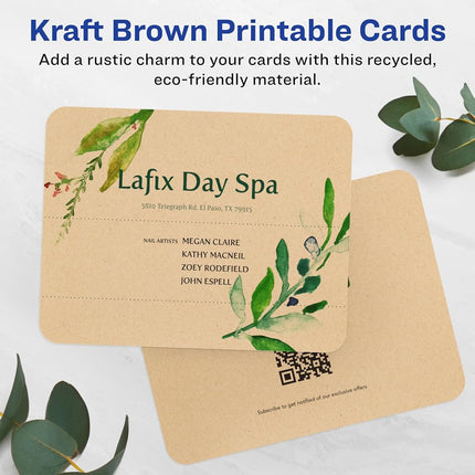 Avery Printable Rectangle Rounded Corner Postcards with Sure Feed Technology, 4.25" x 5.5", Kraft Brown Cardstock, Print-to-the-Edge, Laser/Inkjet Cards, 50 Total