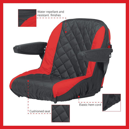 Craftsman Riding Lawn Mower Seat Cover, Medium, Black/red
