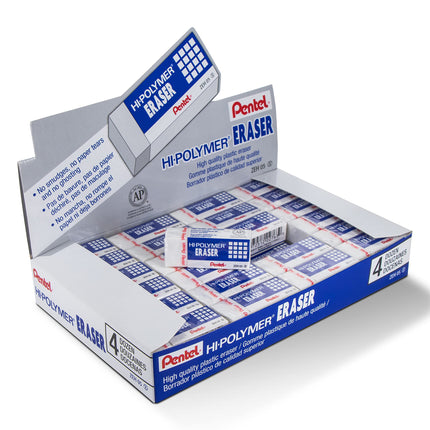 Pentel Hi-Polymer Block Eraser, Small, Box of 48 (
