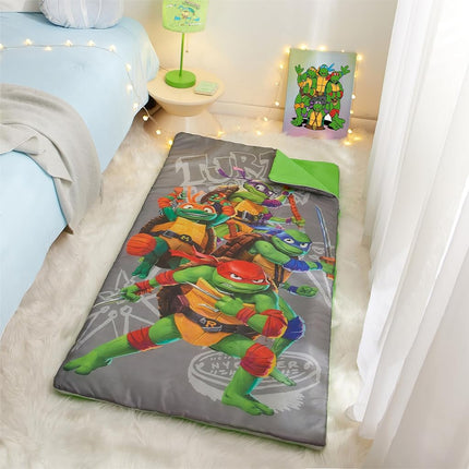 Teenage Mutant Ninja Turtles: Mutant Mayhem Slumber Set with Sleeping Bag & Sling Bag, Comfortable Kids Sleepover & Travel Set