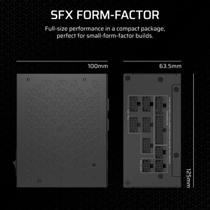 Corsair SF850 (2024) Fuente de Alimentación Silenciosa Totalmente Modular 80 Plus Platinum ATX - Preparada para PCIe 5.0 - Soporte SFX a ATX Incluido - Negra