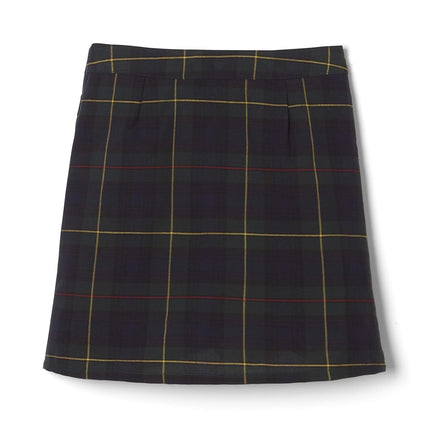 French Toast Girls Plaid Adjustable Waist Pleated-Front Two-tab Scooter, Green Plaid, 10-11 Plus